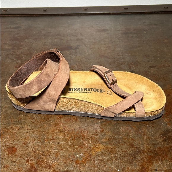 Birkenstock Yara Oiled Leather Brown Strappy Ankle Wrap Sandal Size 39 - Picture 9 of 12